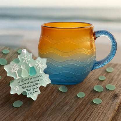 🎄Unique gift🔥 handmade sea glass wave cup🎁