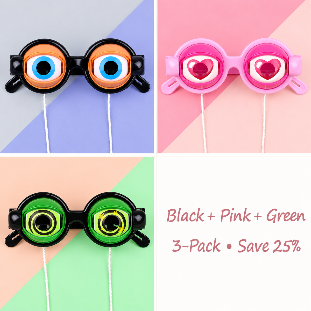 🤣Funny Blinking Eye Glasses – ✨Novelty Party