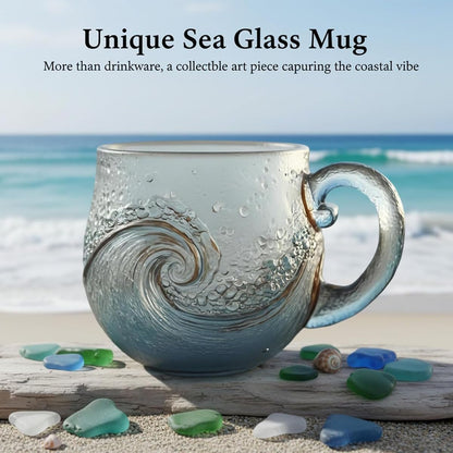 🎄Unique gift🔥 handmade sea glass wave cup🎁