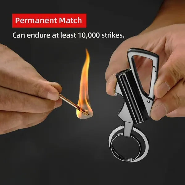 🔥3-in-1 Permanent Match & Carabiner Keychain