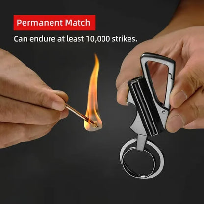 🔥3-in-1 Permanent Match & Carabiner Keychain